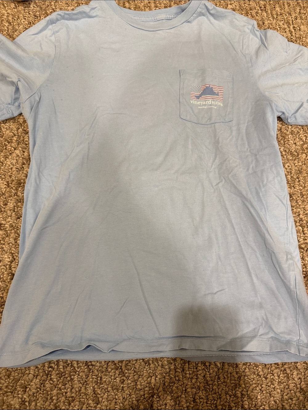 Vineyard Vines Light Blue Short Sleeve Pocket Tee